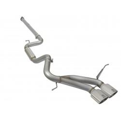 AFE Takeda 3" 304 Stainless Steel Cat-Back Exhaust System 2013-2017 Ford Focus - Silver Tips