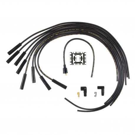 Accel Spark Plug Wire Set- 8mm - Black Wire with Black Straight Boots Chevrolet Camaro 1967-1972