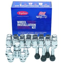 Topline 5 Lug Kit 12 X 1.5 Thread Size 60 Degree Conical (Includes 20 Lug Nuts/ 1 Wheel Lug Key) 4 Valve Stems