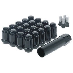 Topline 5 Black Lug Kit 12 X 1.5 Thread Size 60 Degree Conical (Includes 20 Lug Nuts/ 1 Wheel Lug Key) 4 Valve Stems