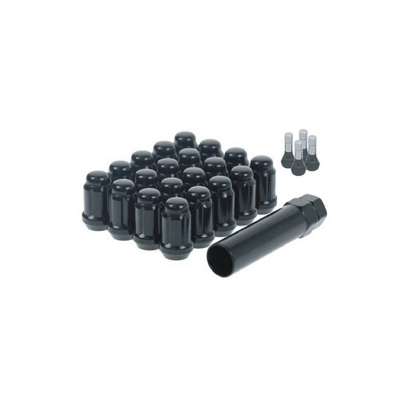 Topline 5 Black Lug Kit 12 X 1 5 Thread Size 60 Degree Conical Includes Lug Nuts 1 Wheel Lug Key 4 Valve Stems Centre Mecanau Online