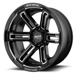20" Wheel Set MO991 Silverado Sierra Ram 2019 20x9 6x139.7 0mm Gloss Black Milled