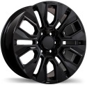 20" Replika Wheel Set Silverado Sierra Tahoe Yukon 20x9 +24mm Gloss Black