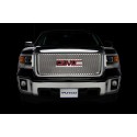 GMC Sierra 1500 2014-2015 Grille Insert Overlay Punch Style With Emblem Cutout, Polished Stainless Steel